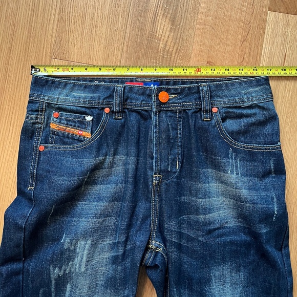 Diesel x Adidas Blue Mens Jeans Distressed Size 34 - Picture 10 of 12